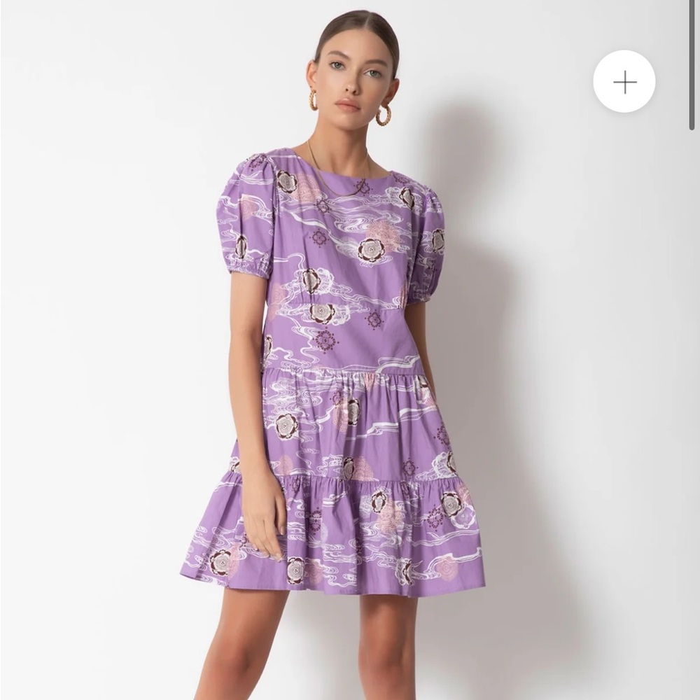 Tart Hestia Dress Purple and Pink Flower Ripples